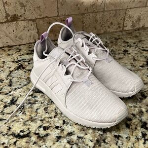adidas White and Purple Athletic Shoes